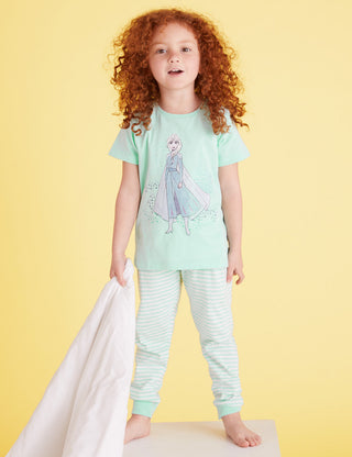 Marks & Spencer Girl's Disney Frozen 2 Pyjamas Set in Aqua Mix