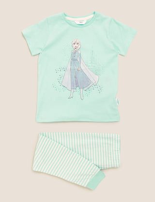 Marks & Spencer Girl's Disney Frozen 2 Pyjamas Set in Aqua Mix