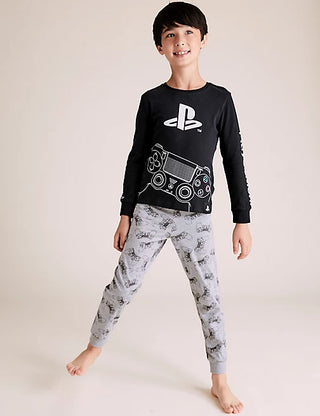Marks & Spencer Boy's PlayStation Printed Pyjama Set Black