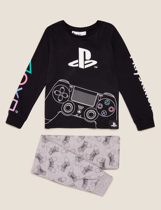 Marks & Spencer Boy's PlayStation Printed Pyjama Set Black