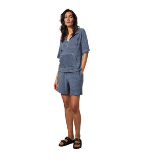 Women's Sofia Towelling Top and Short Set in Blue MLT