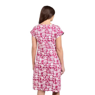 Weird Fish Women’s Florida Organic Cotton Dress in Berry (IMPERFECT)