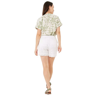 Women's Agnes Broderie Shorts in White