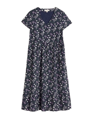 Women's Trewoolfe Regular Midi Dress Navy  Pastel Poppies Mar