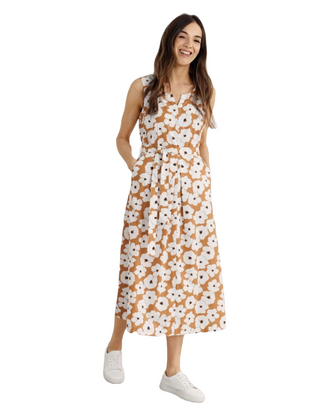 Women's Vocation Sleeveless Dress in Layered Cosmos Basket (IMPERFECT)