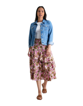 Tu Clothing Prairie Floral Ruffle Trim Midi Skirt