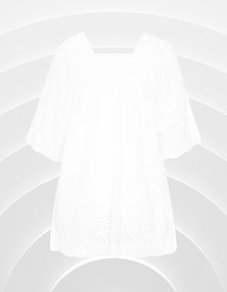 Yours Curve White Broderie Anglaise Square Neck Top