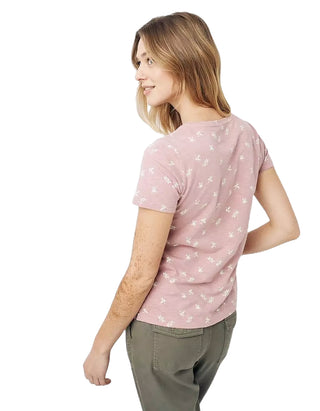 Women's Short Sleeve Keira Garden Bee T-Shirt in Pink (IMPERFECT)