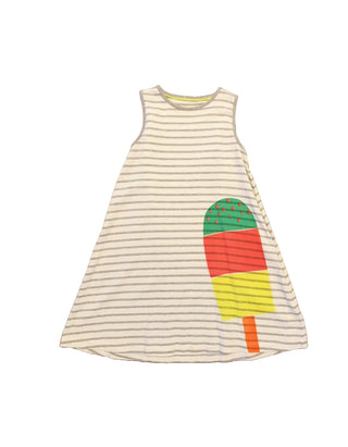 Mini Boden Girl's Summer Ice Cream Dress In Grey (SLIGHTLY DEFECT)