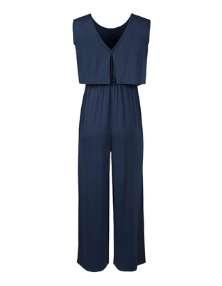 Women's Jessie Organic Cotton Nursing Jumpsuit in Indigo (IMPERFECT)