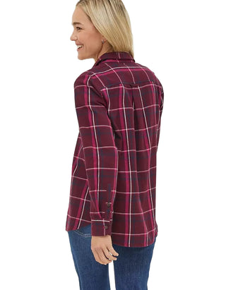 Women's Long Sleeve Olivia Check Shirt in Plum Multi