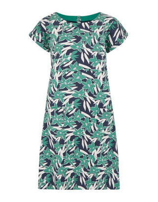 Women's Tallahassee Organic Cotton Jersey Dress in Dark Green (IMPERFECT)