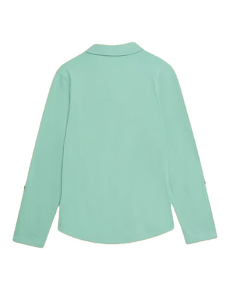 Women's Long Sleeve Annie Jersey Shirt in Teal Green