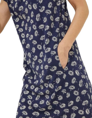 Women's Short Sleeve Iris Jersey Dress in Navy Floral (Imperfect)