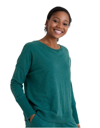 Women's Long Sleeve Hunters Moon Sweatshirt in Teal Green