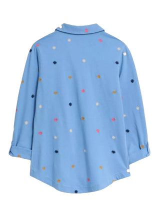 Women's Long Sleeve Annie Embroidered Jersey Shirt in Blue