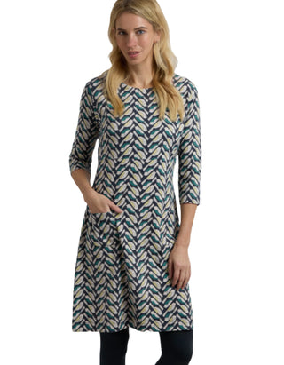 Women’s Starshine Organic Cotton Jersey Dress in Cedar Green