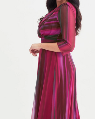 Women's Verity Wine Ikat Print Maxi Gown Pink