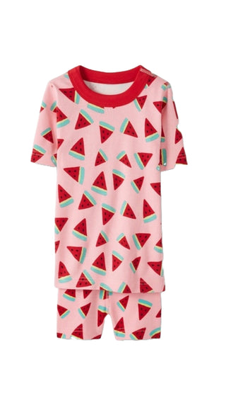 Kids Printed Short John Pyjama Set in Watermelons