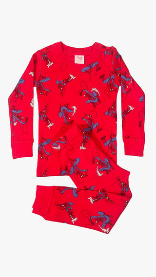 Kids Marvel Printed Long John Pyjama Set in Red Spider Man