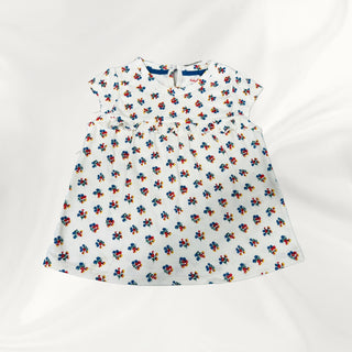 Mini Boden Girl's Short Sleeve Floral Top In Ivory