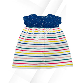 Baby Boden Short Sleeve Rainbow Stripe Dress Only In Multi