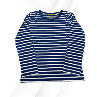 Mini Boden Kid's Long Sleeve Breton Stripe Top In Navy