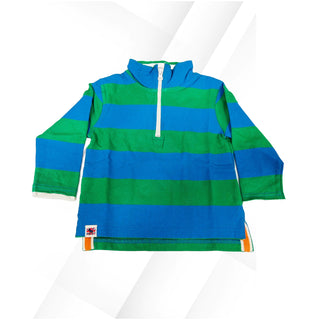 Mini Boden Boy's Long Sleeve Quarter Zip Stripe Sweat Top In Multi