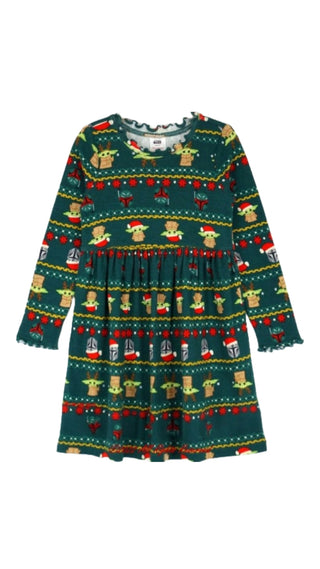 Kids STAR WARS Grogu Rib Knit Dress in Bounty-Ful