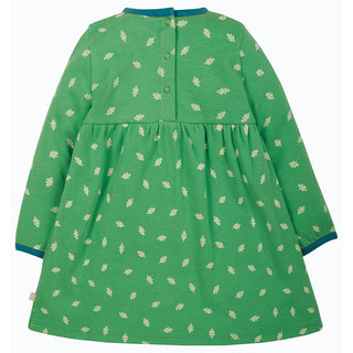 Frugi Girl's Fjord Spot Fox Dolcie Dress in Green (Slightly Defect)