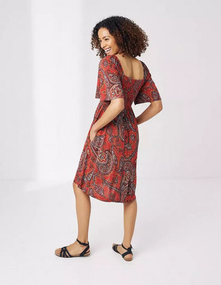 Women's Alice Sunkissed Paisley Jersey Dress in Red