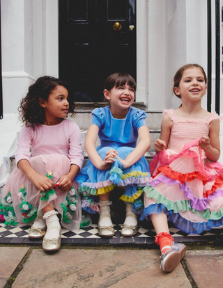 Mini Boden Girl's Velvet Tulle Christmas Applique Party Dress in Pink