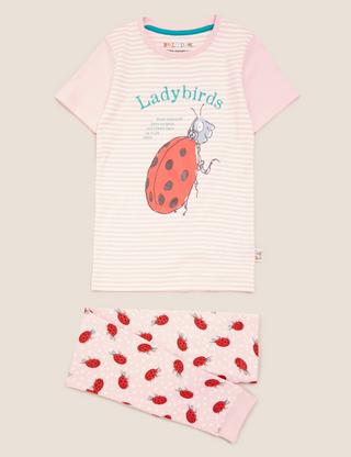 Marks & Spencer Girl's Roald Dahl & NHM Pyjama Set in Pink Mix