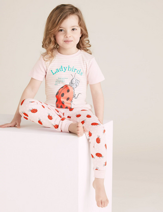 Marks & Spencer Girl's Roald Dahl & NHM Pyjama Set in Pink Mix