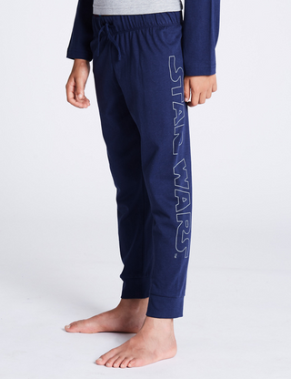 Marks & Spencer Boy's Star War Printed Pyjama Set in Grey Mix