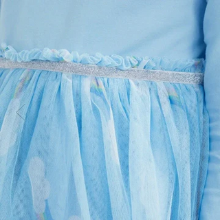 Girls' Rainbow Soft Tulle Dress In Blue (Imperfect)