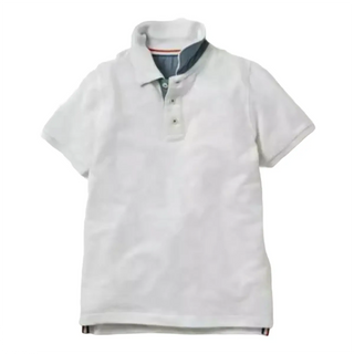 Mini Boden Boy's Pique Polo Shirt In White (SLIGHTLY DEFECT)