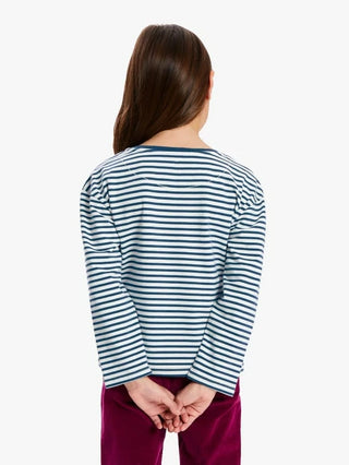 John Lewis & Partners Girls Sequin Embellished Long Sleeve Top in Blue/Love