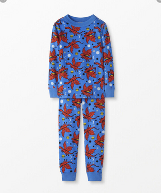 Kids Long John Pyjama Set in Space Dragon