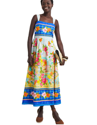 Women's Strappy Print Prom Dress In Multi Colour