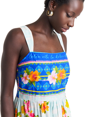 Women's Strappy Print Prom Dress In Multi Colour