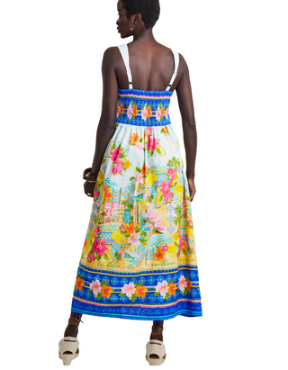 Women's Strappy Print Prom Dress In Multi Colour