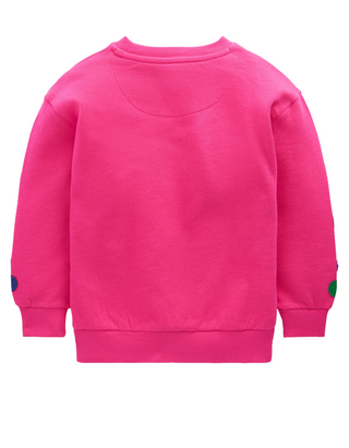 Mini Boden Girls Bobbie Appliqué Sweatshirt Raspberry Pink Flowers