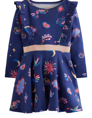 Mini Boden Girls Cora Twirly Jersey Dress In Blue