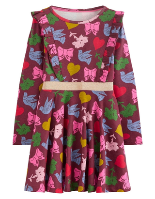 Mini Boden Girls Red Cora Twirly Jersey Dress In Red
