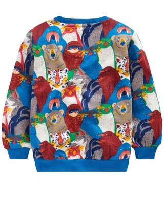 Mini Boden Boys Long Sleeve Printed Sweatshirt In Blue