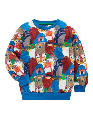 Mini Boden Boys Long Sleeve Printed Sweatshirt In Blue