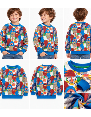 Mini Boden Boys Long Sleeve Printed Sweatshirt In Blue