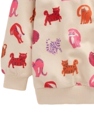 Girls Mini Boden Long Sleeve Printed Sweatshirt In Beige