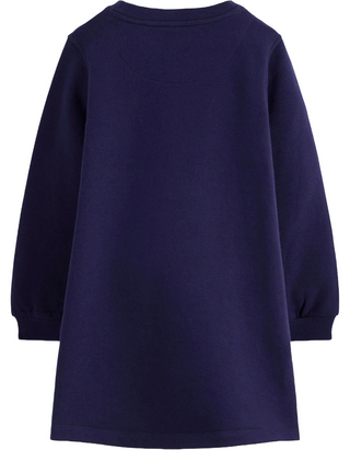 Mini Boden Girls Applique Sweatshirt Dress In Navy